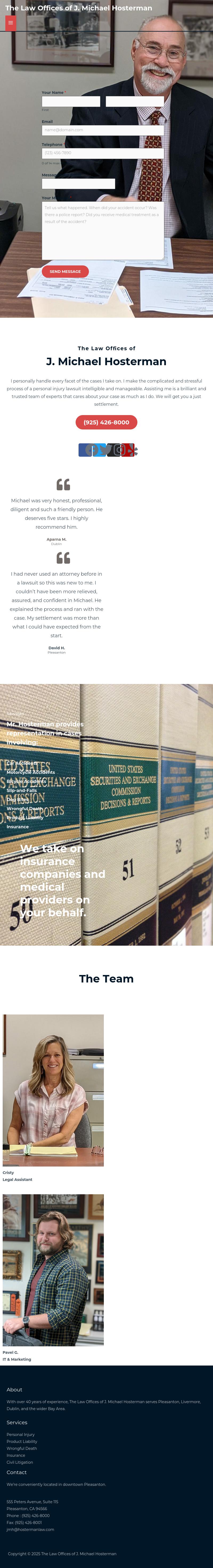 The Law Offices of J. Michael Hosterman - Pleasanton CA Lawyers